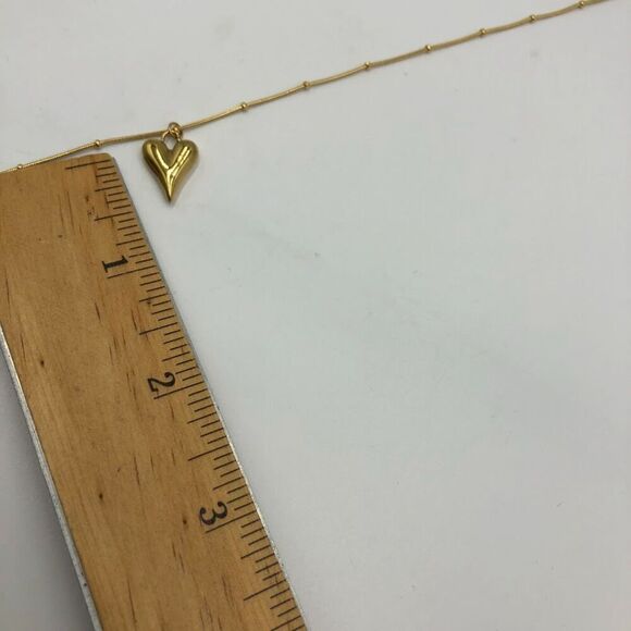 18K Gold Plated Women's "Heart" Necklace Waterproof Hypoallergenic Jewelry - Picture 11 of 13